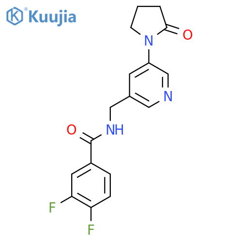 3,4-difluoro-N-{5-(2-oxopyrrolidin-1-yl)pyridin-3-ylmethyl}benzamide structure