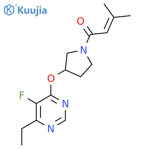 1-(3-((6-Ethyl-5-fluoropyrimidin-4-yl)oxy)pyrrolidin-1-yl)-3-methylbut-2-en-1-one structure