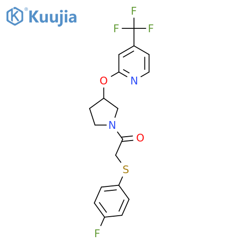 2-((4-Fluorophenyl)thio)-1-(3-((4-(trifluoromethyl)pyridin-2-yl)oxy)pyrrolidin-1-yl)ethanone structure