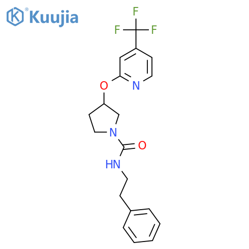 N-phenethyl-3-((4-(trifluoromethyl)pyridin-2-yl)oxy)pyrrolidine-1-carboxamide structure