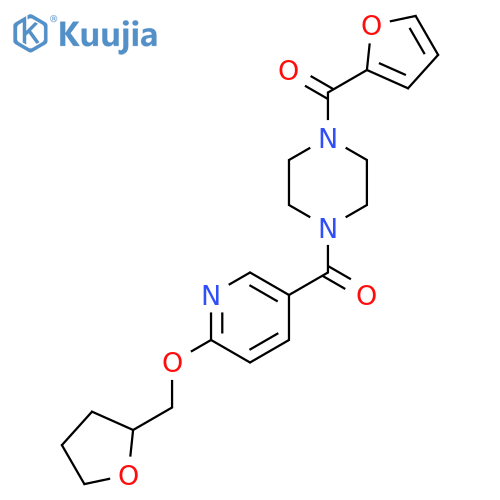 (4-(Furan-2-carbonyl)piperazin-1-yl)(6-((tetrahydrofuran-2-yl)methoxy)pyridin-3-yl)methanone structure
