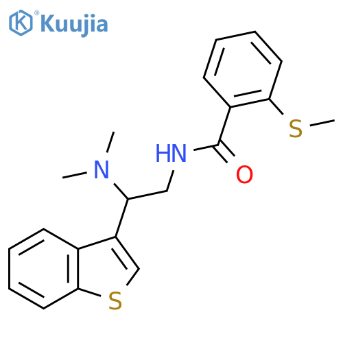 N-2-(1-benzothiophen-3-yl)-2-(dimethylamino)ethyl-2-(methylsulfanyl)benzamide structure