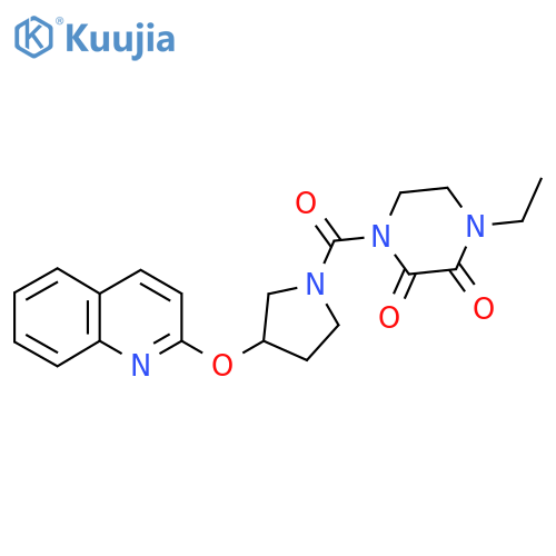 1-Ethyl-4-(3-(quinolin-2-yloxy)pyrrolidine-1-carbonyl)piperazine-2,3-dione structure