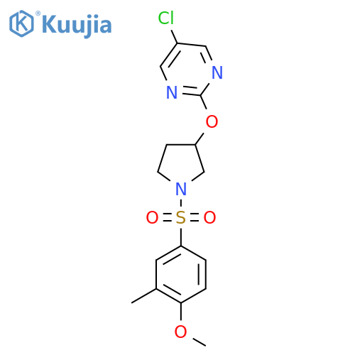5-chloro-2-{1-(4-methoxy-3-methylbenzenesulfonyl)pyrrolidin-3-yloxy}pyrimidine structure