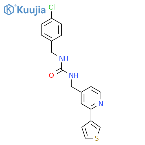 1-[(4-chlorophenyl)methyl]-3-{[2-(thiophen-3-yl)pyridin-4-yl]methyl}urea structure