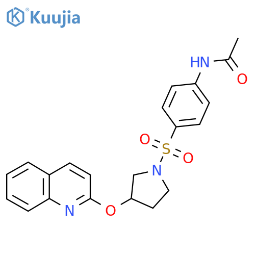 N-(4-((3-(quinolin-2-yloxy)pyrrolidin-1-yl)sulfonyl)phenyl)acetamide structure