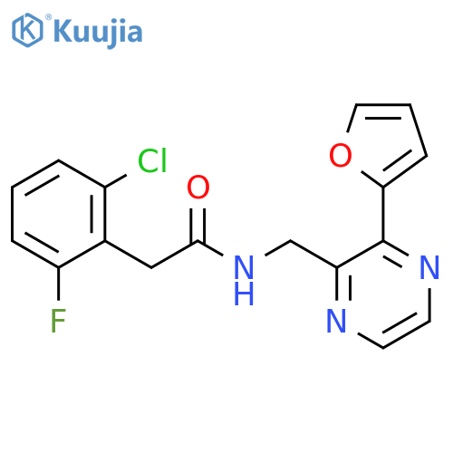 2-(2-chloro-6-fluorophenyl)-N-{[3-(furan-2-yl)pyrazin-2-yl]methyl}acetamide structure