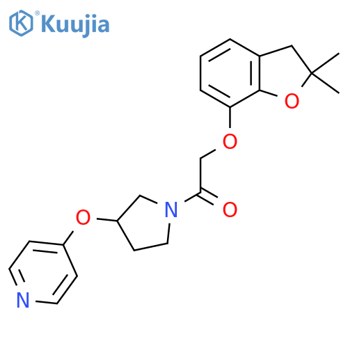 2-((2,2-Dimethyl-2,3-dihydrobenzofuran-7-yl)oxy)-1-(3-(pyridin-4-yloxy)pyrrolidin-1-yl)ethanone structure