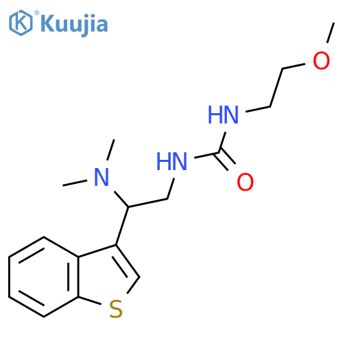 1-2-(1-benzothiophen-3-yl)-2-(dimethylamino)ethyl-3-(2-methoxyethyl)urea structure