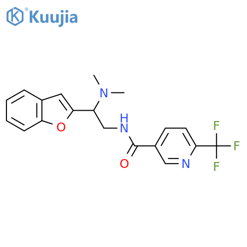 N-2-(1-benzofuran-2-yl)-2-(dimethylamino)ethyl-6-(trifluoromethyl)pyridine-3-carboxamide structure