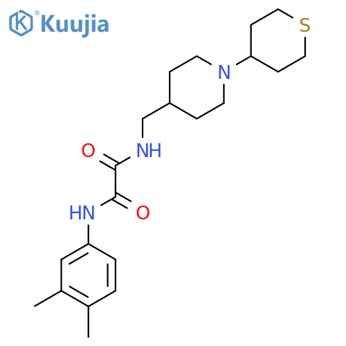 N1-(3,4-dimethylphenyl)-N2-((1-(tetrahydro-2H-thiopyran-4-yl)piperidin-4-yl)methyl)oxalamide structure