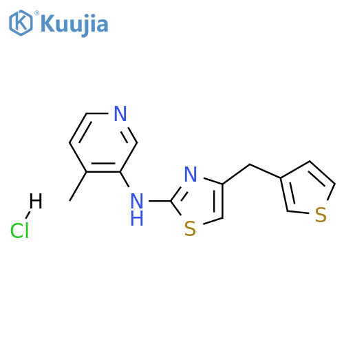 N-(4-methylpyridin-3-yl)-4-(thiophen-3-ylmethyl)-1,3-thiazol-2-amine:hydrochloride structure