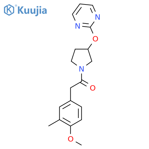 2-(4-Methoxy-3-methylphenyl)-1-(3-(pyrimidin-2-yloxy)pyrrolidin-1-yl)ethanone structure