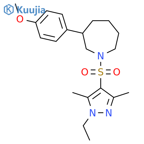 1-((1-ethyl-3,5-dimethyl-1H-pyrazol-4-yl)sulfonyl)-3-(4-methoxyphenyl)azepane structure