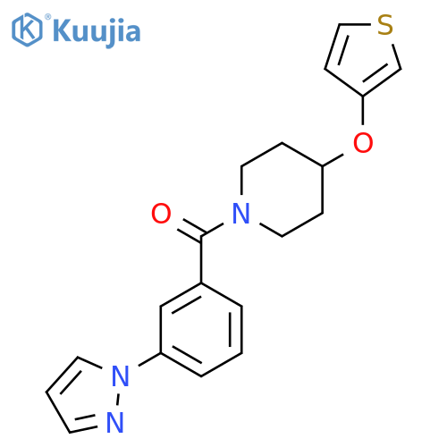 1-[3-(1H-pyrazol-1-yl)benzoyl]-4-(thiophen-3-yloxy)piperidine structure