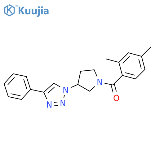 (2,4-dimethylphenyl)-[3-(4-phenyltriazol-1-yl)pyrrolidin-1-yl]methanone structure