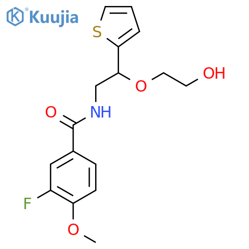3-fluoro-N-2-(2-hydroxyethoxy)-2-(thiophen-2-yl)ethyl-4-methoxybenzamide structure