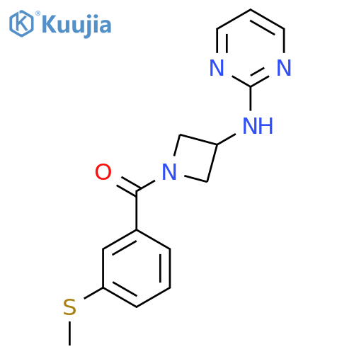 N-{1-3-(methylsulfanyl)benzoylazetidin-3-yl}pyrimidin-2-amine structure