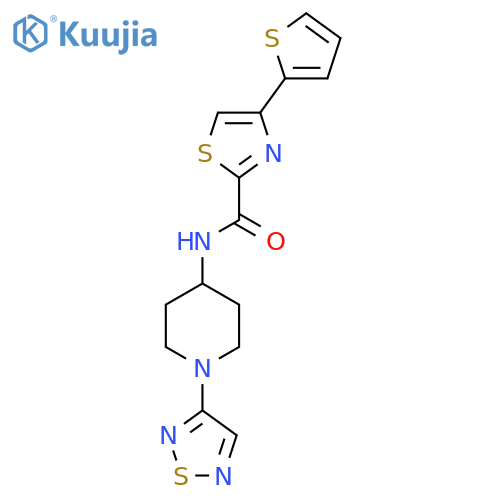 N-[1-(1,2,5-thiadiazol-3-yl)piperidin-4-yl]-4-(thiophen-2-yl)-1,3-thiazole-2-carboxamide structure