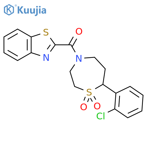 4-(1,3-benzothiazole-2-carbonyl)-7-(2-chlorophenyl)-1lambda6,4-thiazepane-1,1-dione structure