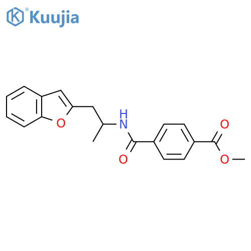 methyl 4-{1-(1-benzofuran-2-yl)propan-2-ylcarbamoyl}benzoate structure