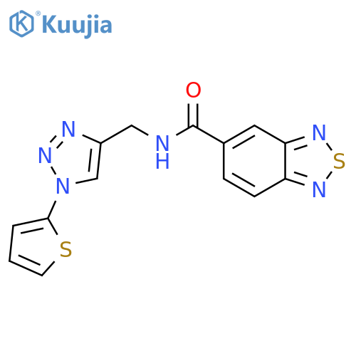 N-{[1-(thiophen-2-yl)-1H-1,2,3-triazol-4-yl]methyl}-2,1,3-benzothiadiazole-5-carboxamide structure