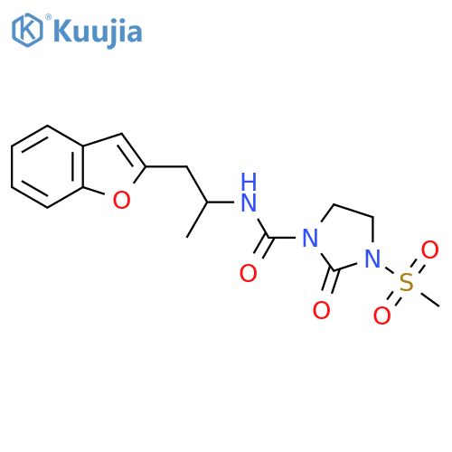 N-1-(1-benzofuran-2-yl)propan-2-yl-3-methanesulfonyl-2-oxoimidazolidine-1-carboxamide structure