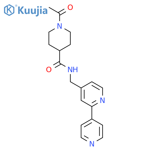 1-acetyl-N-({2,4'-bipyridine-4-yl}methyl)piperidine-4-carboxamide structure