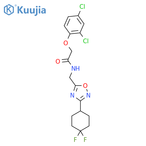 2-(2,4-dichlorophenoxy)-N-{[3-(4,4-difluorocyclohexyl)-1,2,4-oxadiazol-5-yl]methyl}acetamide structure