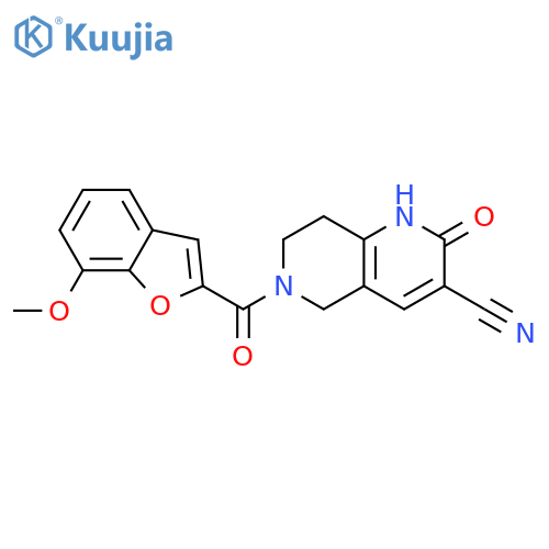 1,2,5,6,7,8-Hexahydro-6-[(7-methoxy-2-benzofuranyl)carbonyl]-2-oxo-1,6-naphthyridine-3-carbonitrile structure
