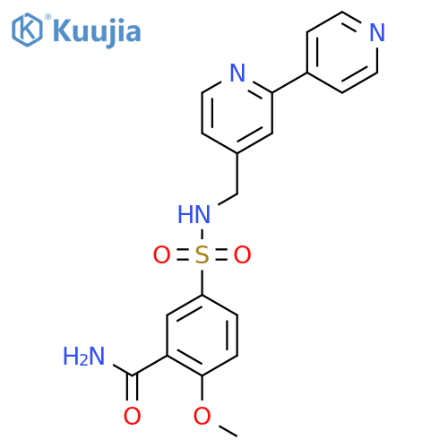 5-({2,4'-bipyridine-4-yl}methyl)sulfamoyl-2-methoxybenzamide structure