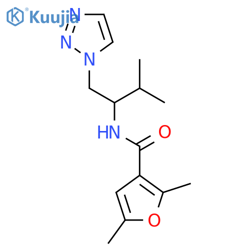 2,5-dimethyl-N-[3-methyl-1-(1H-1,2,3-triazol-1-yl)butan-2-yl]furan-3-carboxamide structure