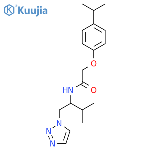 N-[3-methyl-1-(1H-1,2,3-triazol-1-yl)butan-2-yl]-2-[4-(propan-2-yl)phenoxy]acetamide structure