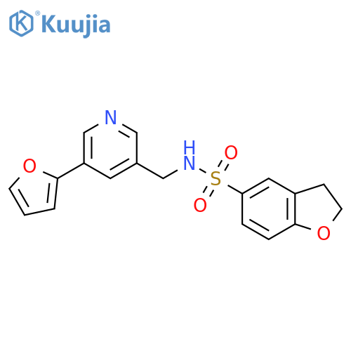 N-{5-(furan-2-yl)pyridin-3-ylmethyl}-2,3-dihydro-1-benzofuran-5-sulfonamide structure