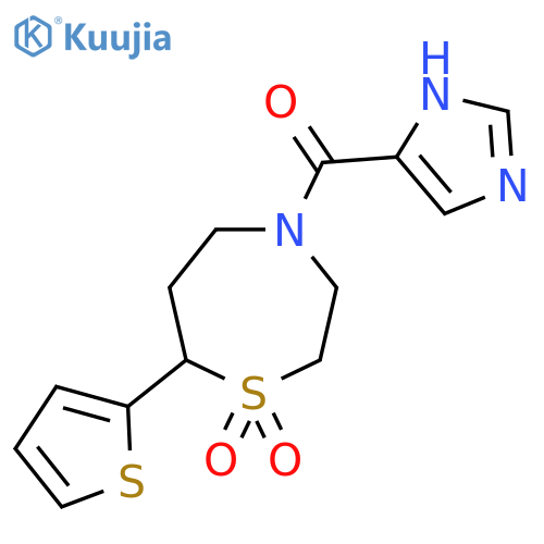4-(1H-imidazole-4-carbonyl)-7-(thiophen-2-yl)-1lambda6,4-thiazepane-1,1-dione structure