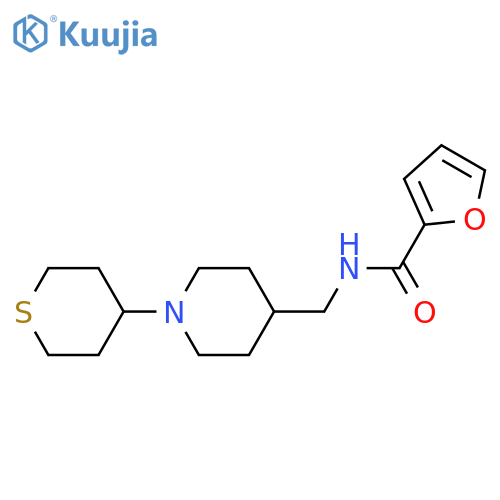 N-[[1-(thian-4-yl)piperidin-4-yl]methyl]furan-2-carboxamide structure