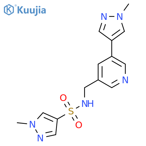 1-methyl-N-{5-(1-methyl-1H-pyrazol-4-yl)pyridin-3-ylmethyl}-1H-pyrazole-4-sulfonamide structure