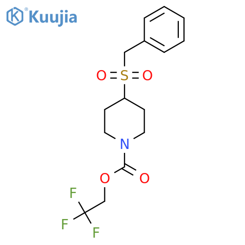 2,2,2-trifluoroethyl 4-phenylmethanesulfonylpiperidine-1-carboxylate structure