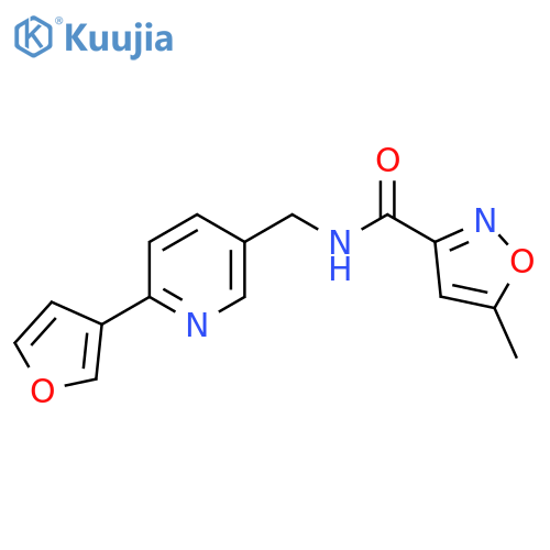 N-{6-(furan-3-yl)pyridin-3-ylmethyl}-5-methyl-1,2-oxazole-3-carboxamide structure