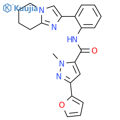3-(furan-2-yl)-N-(2-{5H,6H,7H,8H-imidazo1,2-apyridin-2-yl}phenyl)-1-methyl-1H-pyrazole-5-carboxamide structure