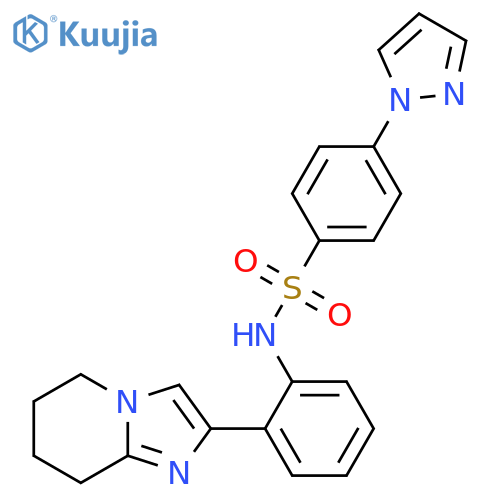 N-(2-{5H,6H,7H,8H-imidazo1,2-apyridin-2-yl}phenyl)-4-(1H-pyrazol-1-yl)benzene-1-sulfonamide structure