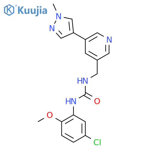 3-(5-chloro-2-methoxyphenyl)-1-{5-(1-methyl-1H-pyrazol-4-yl)pyridin-3-ylmethyl}urea structure