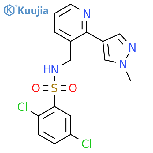 2,5-dichloro-N-{2-(1-methyl-1H-pyrazol-4-yl)pyridin-3-ylmethyl}benzene-1-sulfonamide structure