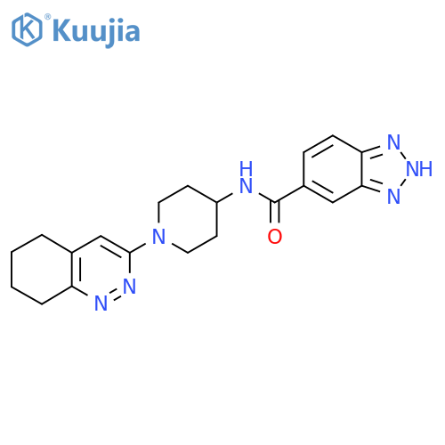 N-[1-(5,6,7,8-tetrahydrocinnolin-3-yl)piperidin-4-yl]-1H-1,2,3-benzotriazole-5-carboxamide structure