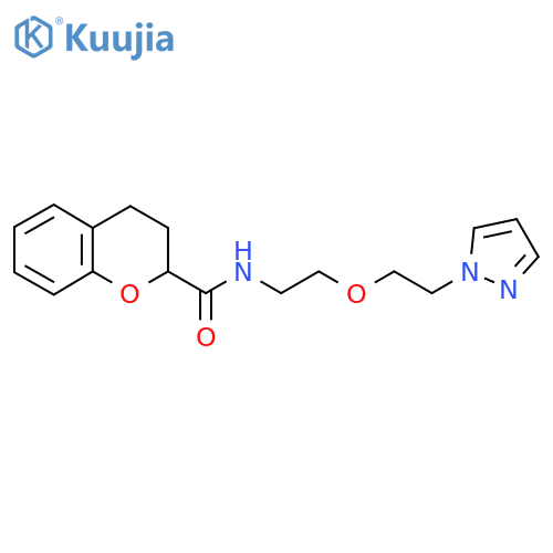 N-{2-2-(1H-pyrazol-1-yl)ethoxyethyl}-3,4-dihydro-2H-1-benzopyran-2-carboxamide structure