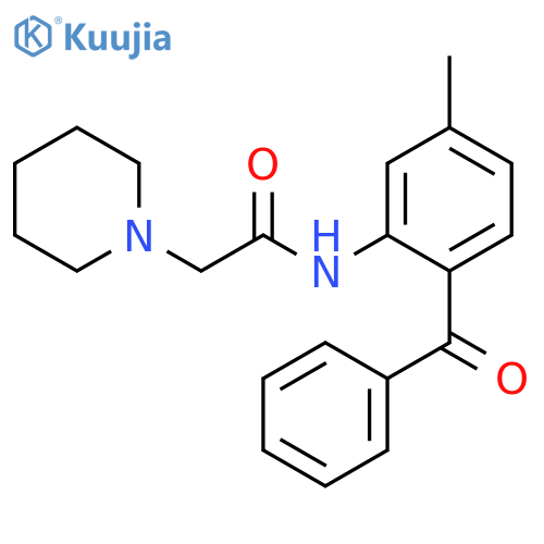 N-(2-benzoyl-5-methylphenyl)-2-(piperidin-1-yl)acetamide structure