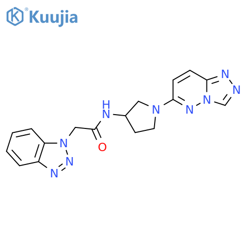 2-(1H-1,2,3-benzotriazol-1-yl)-N-(1-{1,2,4triazolo4,3-bpyridazin-6-yl}pyrrolidin-3-yl)acetamide structure