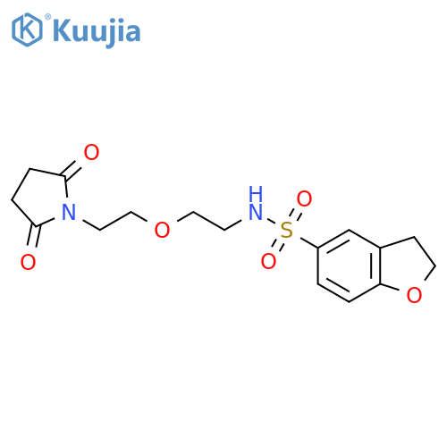 N-{2-2-(2,5-dioxopyrrolidin-1-yl)ethoxyethyl}-2,3-dihydro-1-benzofuran-5-sulfonamide structure