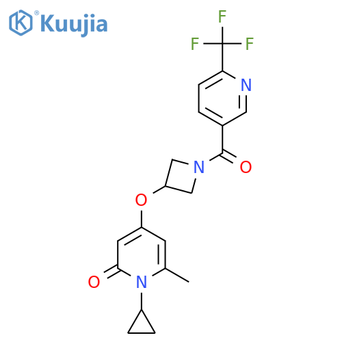 1-cyclopropyl-6-methyl-4-((1-(6-(trifluoromethyl)nicotinoyl)azetidin-3-yl)oxy)pyridin-2(1H)-one structure