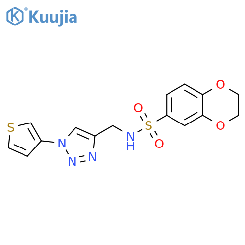 N-{[1-(thiophen-3-yl)-1H-1,2,3-triazol-4-yl]methyl}-2,3-dihydro-1,4-benzodioxine-6-sulfonamide structure